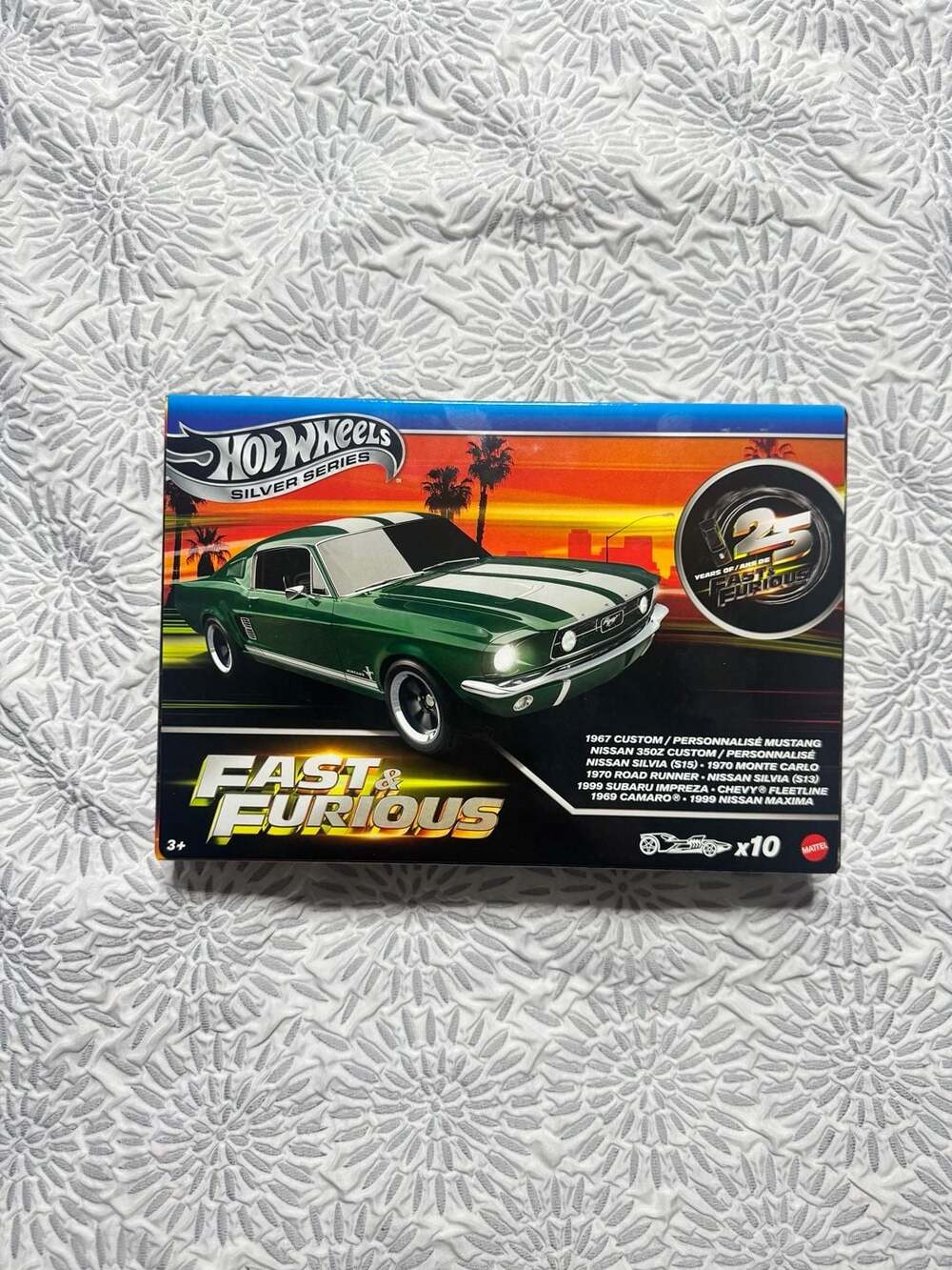 Hot Wheels Silver Series Fast & Furious 25th Anniversary 10 Pack Car Set